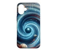 Carcasa para iPhone 16 Plus Vórtice cósmico con Portal Agujero de Gusano Negro y Agujero Blanco