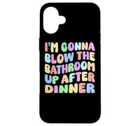 Carcasa para iPhone 16 Plus Voy a Volar el baño después de la Cena Retro Funny Meme