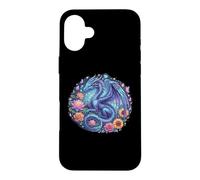 Carcasa para iPhone 16 Plus Watercolor Dragon Flowers Beautiful Art Colorful Graphic