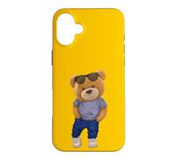 Carcasa para iPhone 16 Plus Wear Cool Teddy Bear Fashion Guy Cartoon Graphic Designs Fun