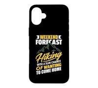 Carcasa para iPhone 16 Plus Weekend Forecast Hiking Adventure Nature Lover Hiker Outdoor