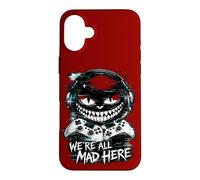 Carcasa para iPhone 16 Plus We're All Mad Here Dual Controller Glitch Gamer Smile