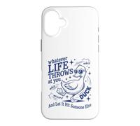Carcasa para iPhone 16 Plus Whatever Life Throws At You Duck Humor Funny Duck Sarcastic