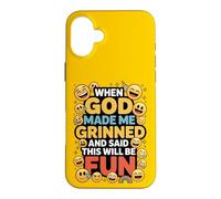Carcasa para iPhone 16 Plus When God Made Me Grinned This Will Be Fun Christian