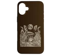 Carcasa para iPhone 16 Plus Whimsy Goth Fairycore Witchy Frog Mushroom Moon Vintage