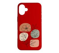 Carcasa para iPhone 16 Plus Wildflower Line Art Abstract Botanical Mid Century