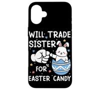 Carcasa para iPhone 16 Plus Will Trade Sister por Dulces de Pascua Lindo Huevo de Conejito