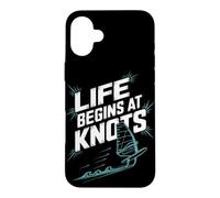 Carcasa para iPhone 16 Plus Windsurf Life Begins At 20 Knots Motivación Windsurfista