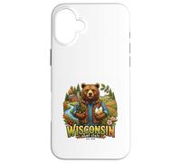 Carcasa para iPhone 16 Plus Wisconsin Granja Oso Campo Naturaleza Cosecha