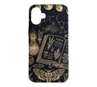 Carcasa para iPhone 16 Plus Witchy Celestial Moon Phase Spellbook Dark Magic Book Lovers