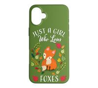 Carcasa para iPhone 16 Plus Womens Kids Fall Leaves Boho Just A Girl Who Loves Foxes