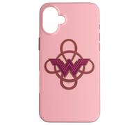 Carcasa para iPhone 16 Plus Wonder Woman Movie Pink Logo with Golden Lasso Details