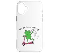 Carcasa para iPhone 16 Plus Wound Care Nurse Funny Frog Riding Scooter Nursing