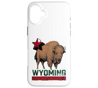 Carcasa para iPhone 16 Plus Wyoming Cowboy State Buffalo - Camiseta Vintage
