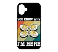 Carcasa para iPhone 16 Plus Ya Sabes por qué Estoy aquí Me Encanta Deviled Egg Otoño Acción de Gracias