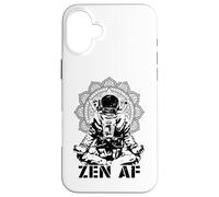 Carcasa para iPhone 16 Plus Yoga Astronauta Zen AF Divertido Mandala Meditación Lotus Pose