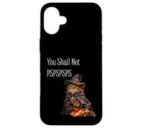 Carcasa para iPhone 16 Plus You Shall Not PSPSPSPS, Cute Wizard Costume Cat