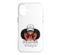 Carcasa para iPhone 16 Plus Zodiac Cancer Inspired Afro Women White Grey Cap Black Girl