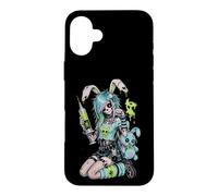 Carcasa para iPhone 16 Plus Zombie Goth Bunny Esqueleto Chica EMO Kawaii Goth Chica
