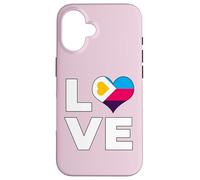 Carcasa para iPhone 16 Poliamor Bandera Amor Corazón Poliamoroso