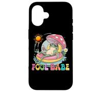 Carcasa para iPhone 16 Pool Babe Lindo Rana Seta Retro Verano Vibes