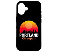 Carcasa para iPhone 16 Portland Oregon Vintage Retro Sunset City State USA