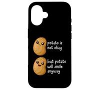 Carcasa para iPhone 16 Potato Is Not Okay Funny Potato Joke Meme Vegetable Potating