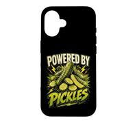 Carcasa para iPhone 16 Powered by Pickles Funny Pickle Saying Humor Joke Gag