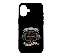 Carcasa para iPhone 16 Powerlifting Eat Sleep Lift Heavy Gym Workout
