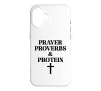 Carcasa para iPhone 16 Prayer Warrior Proverbs & Protein Shakes Jesus Weights Faith
