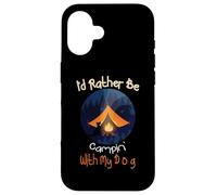 Carcasa para iPhone 16 Prefiero Estar acampando con mi Perro, Amo dueño de Perro de Camping