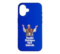 Carcasa para iPhone 16 Primer Papa Americano León XIV - Construir Puentes, no Babels