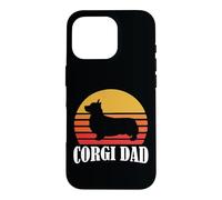 Carcasa para iPhone 16 Pro 70s Retro Vintage Sunset Pembroke Welsh Corgi Dog Dad Lover