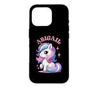 Carcasa para iPhone 16 Pro Abigail - Bonito diseño de Unicornio para niñas con Nombre Abigail