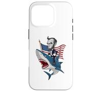 Carcasa para iPhone 16 Pro Abraham Lincoln Riding A Shark - Gráfico patriótico del 4 de Julio
