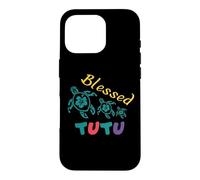 Carcasa para iPhone 16 Pro Abuela tutú Hawaiana bendita con Tortugas Marinas de Honu