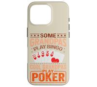 Carcasa para iPhone 16 Pro Abuelo Juegos de Cartas Jugadores de póker Casino Jugador Abuelo
