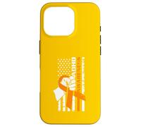 Carcasa para iPhone 16 Pro ADHD Awareness Bandera Americana Cinta Naranja