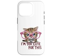 Carcasa para iPhone 16 Pro Adorable Gatito con Gafas y Cita Linda