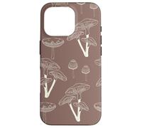 Carcasa para iPhone 16 Pro Aesthetic Cottagecore Vintage Mushroom Garden Brown