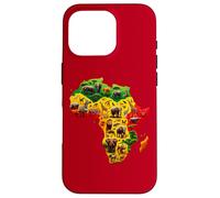 Carcasa para iPhone 16 Pro African Animal Map Juneteenth Flag Colors Pride Black Africa