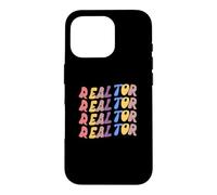 Carcasa para iPhone 16 Pro Agente inmobiliario Retro Groovy Agente de Bienes raíces Vida Trabajo