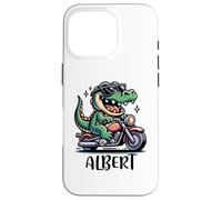 Carcasa para iPhone 16 Pro Albert Fun Alligator - Diseño de Motocicleta para niños con Nombre Albert