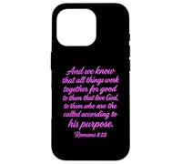 Carcasa para iPhone 16 Pro All Things Work Together For Good Romans 8:28 Versículo de la Biblia