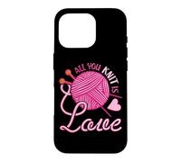 Carcasa para iPhone 16 Pro All You Knit Is Love - Juego de Notas para Tejer