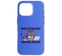 Carcasa para iPhone 16 Pro Amante de los Gatos Ocupado creando programación mágica