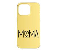 Carcasa para iPhone 16 Pro Amarillo - Mama Heart Lettering Minimalista Motherhood Love