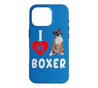 Carcasa para iPhone 16 Pro Amo a mi Boxeador Perro Amante de Las Mascotas mamá papá Ropa