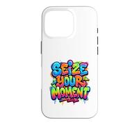 Carcasa para iPhone 16 Pro Aprovecha tu Momento Retro Estética Vibrante