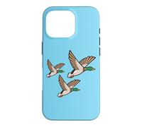 Carcasa para iPhone 16 Pro Arte de Pared Retro Kitsch de Tres Patos voladores con 3 Patos voladores